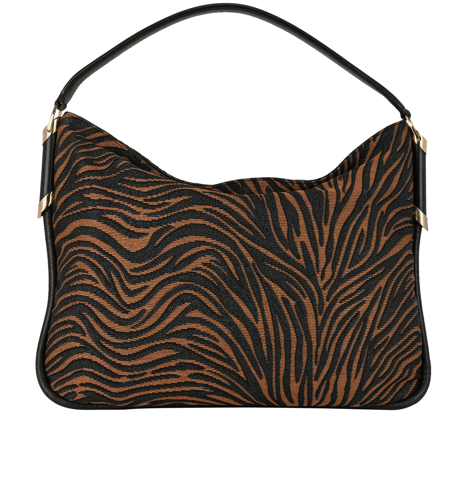 Animal Print Shoulder Bag, &pound;320, Handbags, Black/Brown, Canvas, Back view